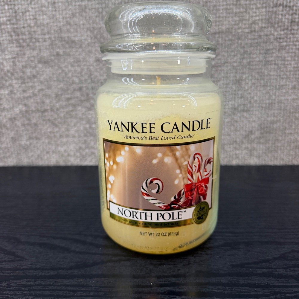 Yankee‎ Candle North Pole Jar CandleClassic Label 22 oz Mint Festive 2011 Great